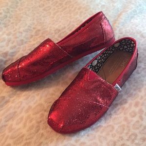 Red Glitter TOMS